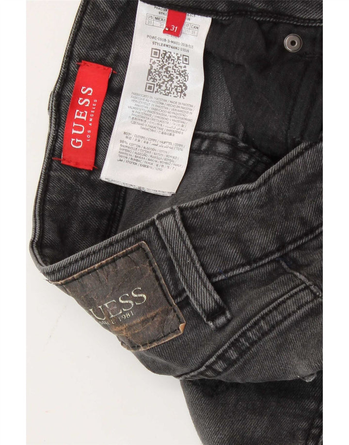 Guess Мужские узкие джинсы с рисунком W31 L30 Серые хлопковые