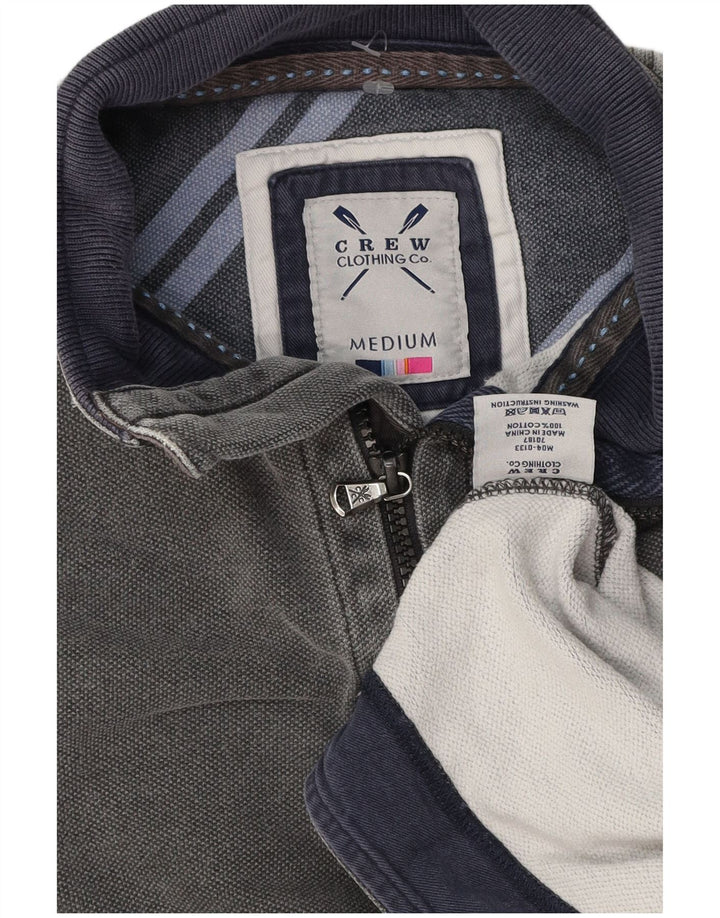 Crew Clothing Мужской свитшот с воротником на молнии, джемпер среднего серого цвета, хлопок