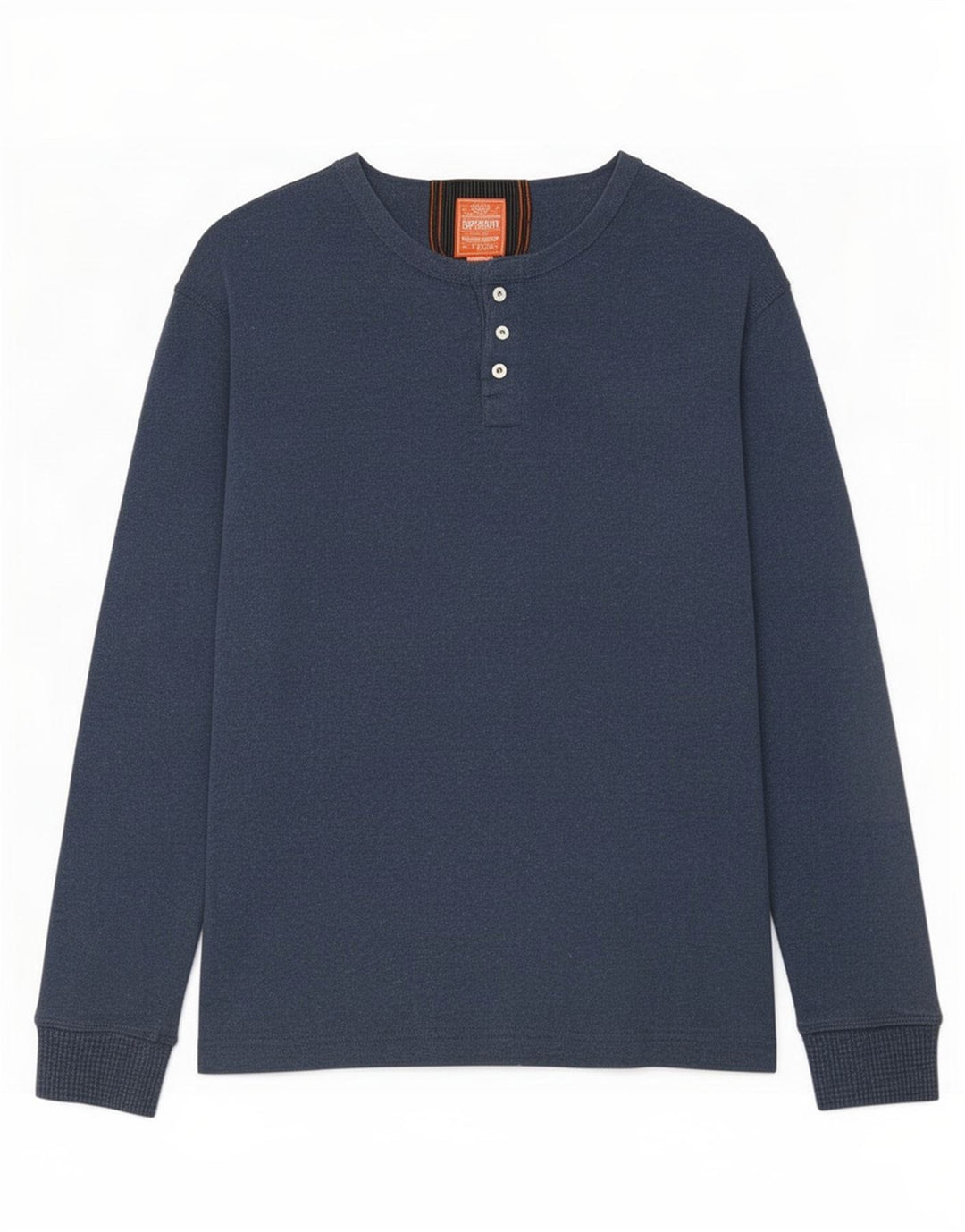 Мужской топ Superdry с длинным рукавом, средний темно-синий, хлопок