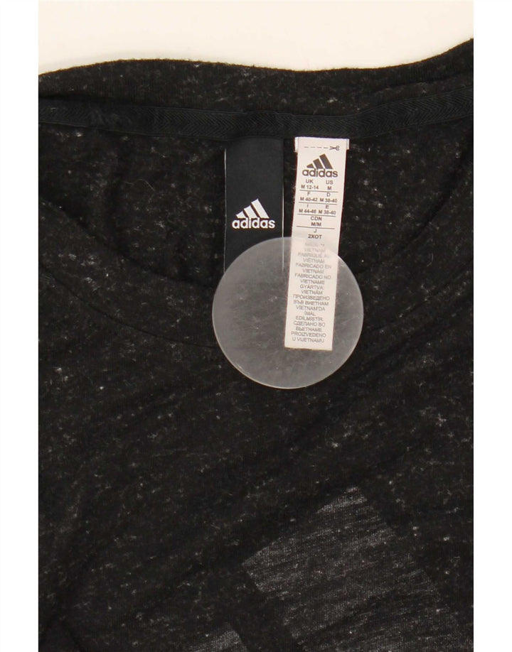 Женский жилет Adidas с графическим рисунком UK 12/14, средний черный в крапинку