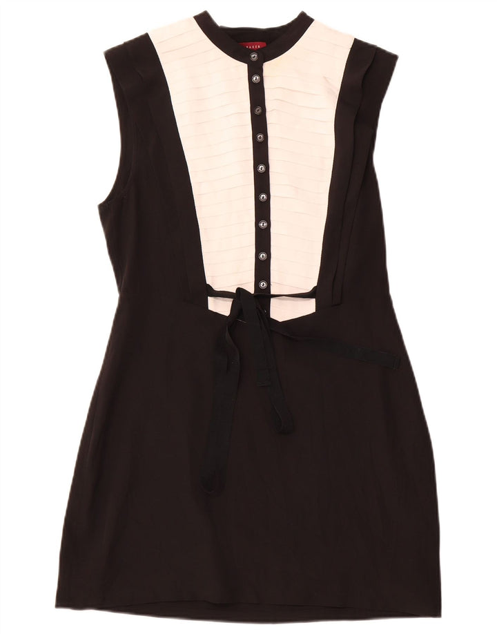 Женское платье А-силуэта без рукавов TED BAKER, размер 2, маленькое черное с цветными блоками