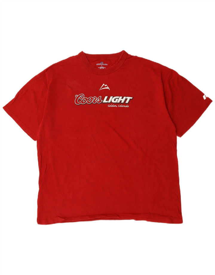 Мужская футболка с рисунком RUSSELL ATHLETIC, большой красный хлопковый топ