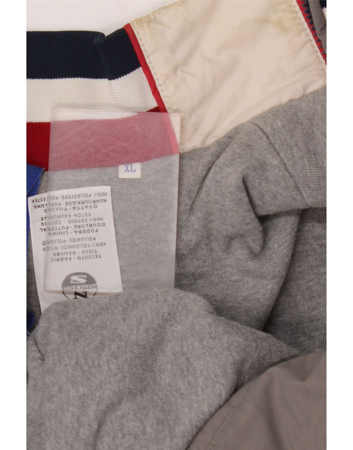 Мужской бомбер NORTH SAILS UK 42 XL, серый с цветными блоками, полиамид