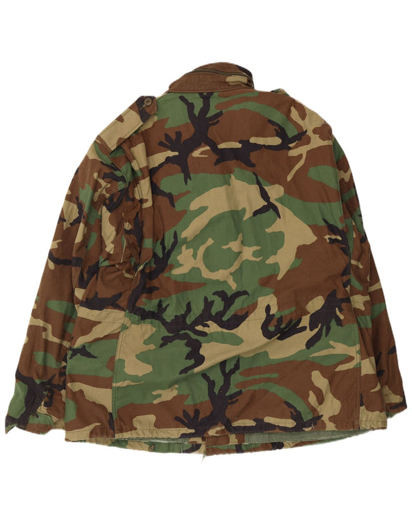 Винтажная мужская куртка в стиле милитари UK 42 XL, зеленая камуфляжная хлопковая куртка