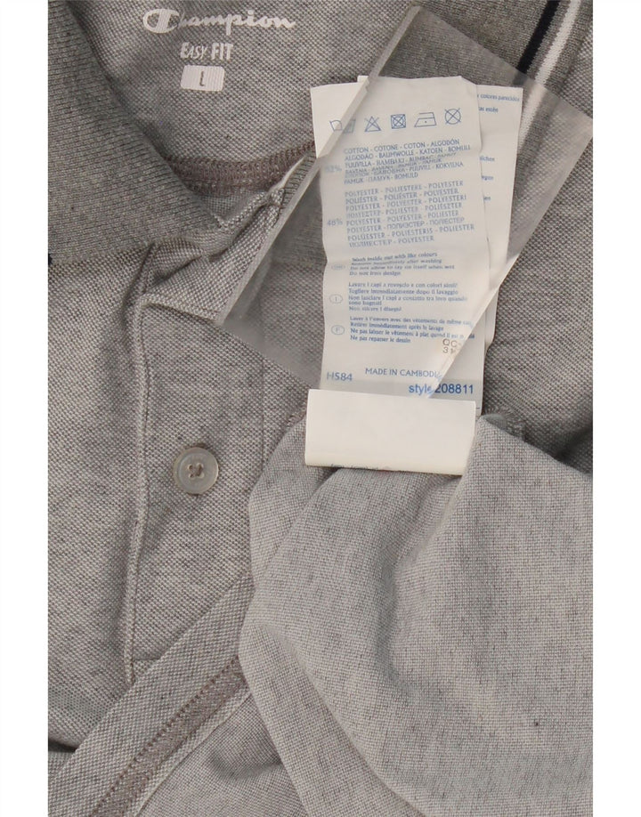 CHAMPION Mens Easy Fit Polo Shirt Large Grey Cotton Vintage Champion and Second-Hand Champion from Messina Hembry 