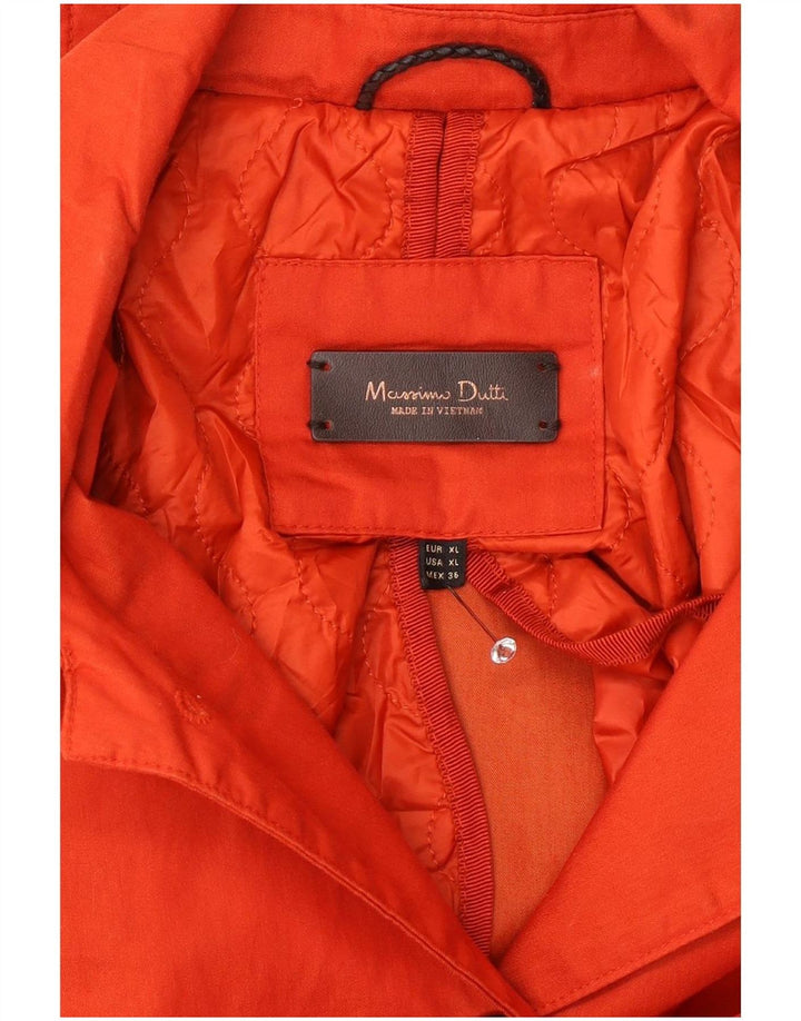 Massimo Dutti Женский бомбер с капюшоном UK 18 XL Оранжевый Полиэстер