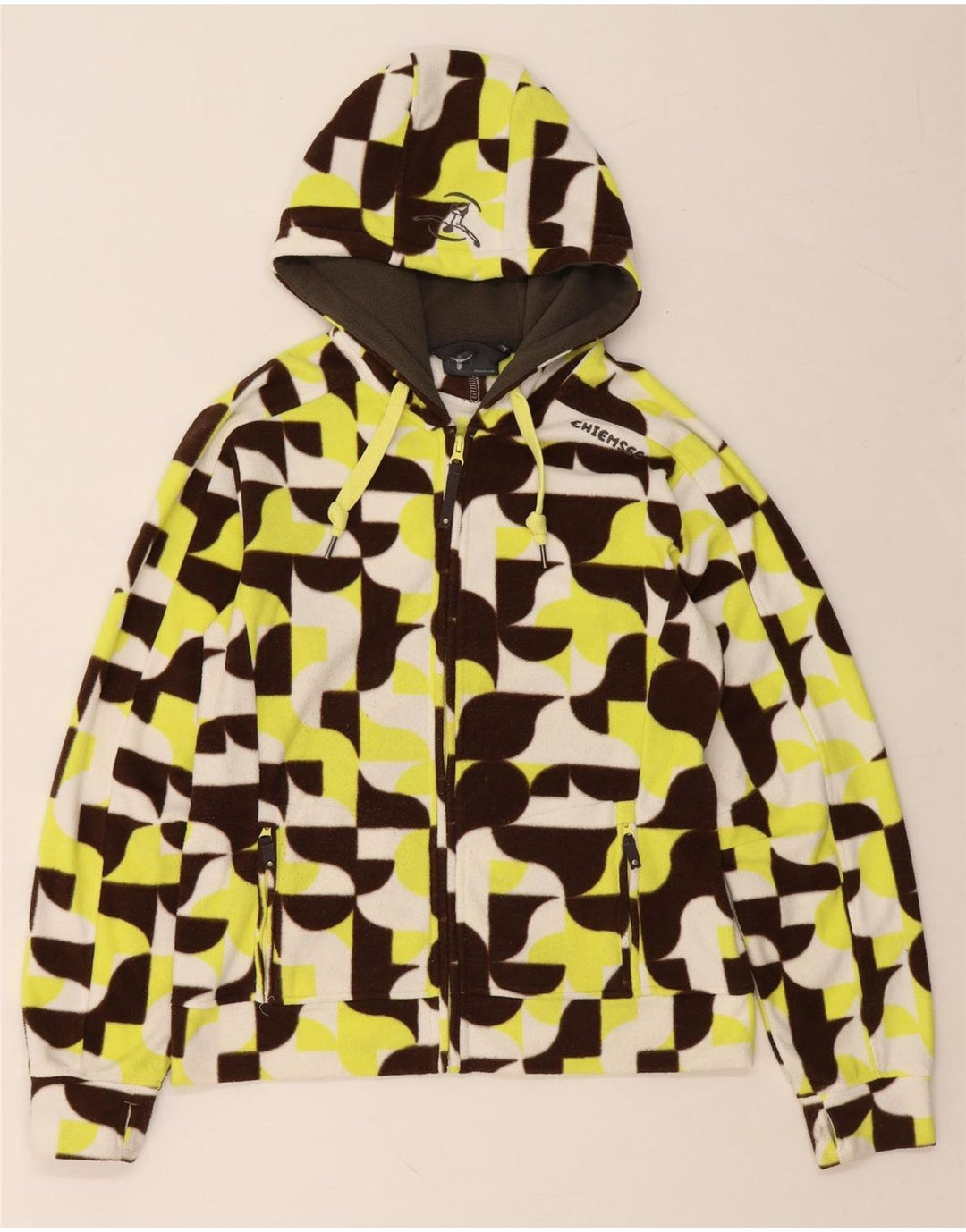 CHIEMSEE Женская флисовая куртка с капюшоном UK 18 XL Разноцветный геометрический узор