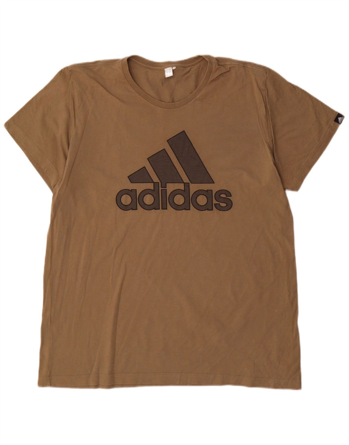 Мужская футболка с рисунком Adidas, большая коричневая