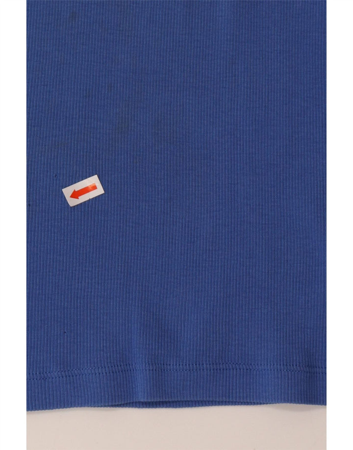 Женский топ RALPH LAUREN с рукавом 3/4, Великобритания 12, средний синий хлопок