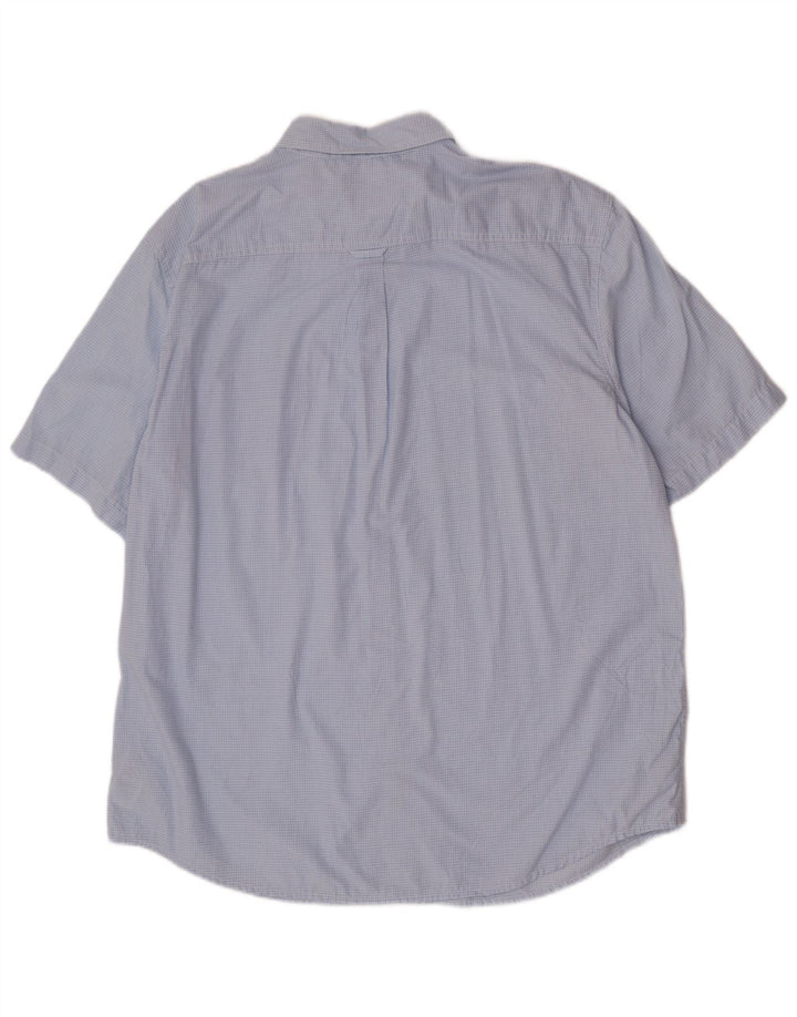 Мужская рубашка с коротким рукавом Chaps Easy Care, XL, синяя клетка, хлопок