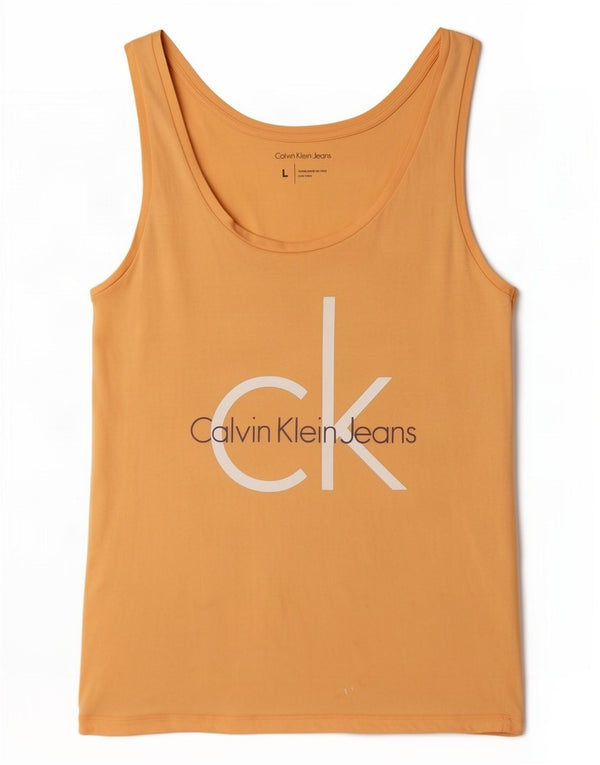 Женский жилет с рисунком Calvin Klein Jeans UK 14, большой желтый хлопок