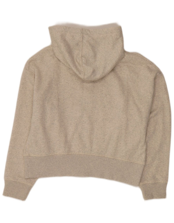 Женский укороченный свитер с капюшоном на молнии CALVIN KLEIN UK 10, маленький кремовый, в крапинку