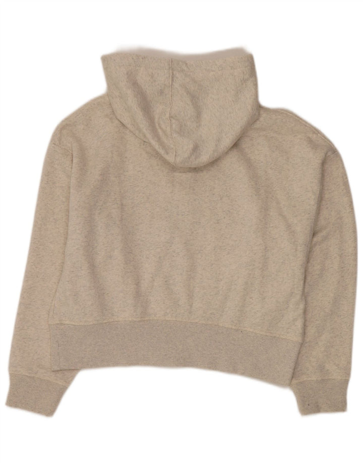 Женский укороченный свитер с капюшоном на молнии CALVIN KLEIN UK 10, маленький кремовый, в крапинку