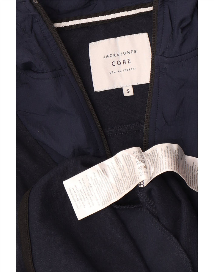 Мужской джемпер с капюшоном на молнии Jack & Jones, маленький, темно-синий, полиэстер