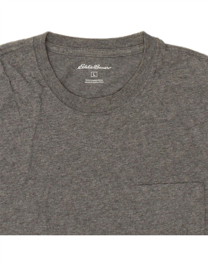 EDDIE BAUER Mens T-Shirt Top Large Grey Cotton Vintage Eddie Bauer and Second-Hand Eddie Bauer from Messina Hembry 