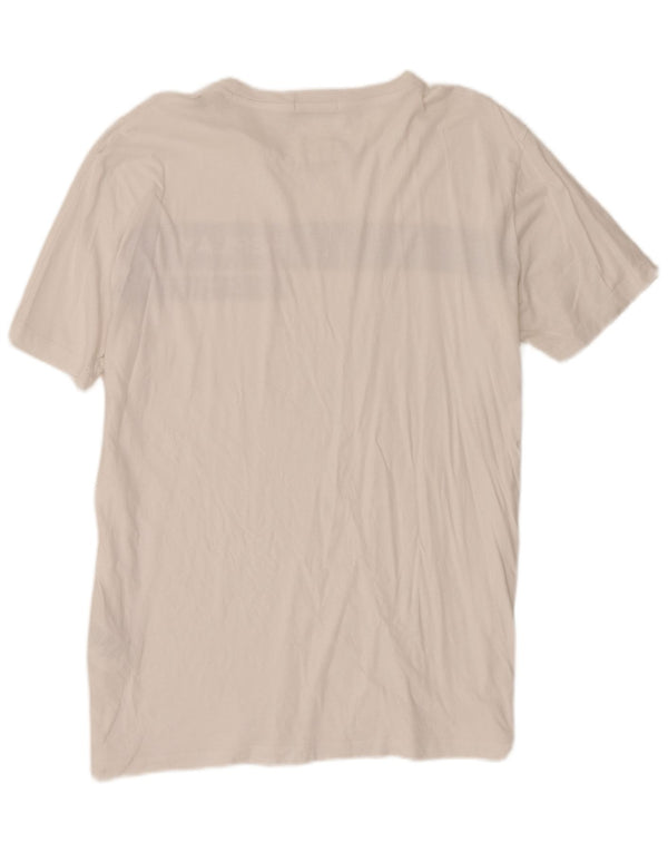 Replay Mens Graphic T-Shirt Top 2XL White Colourblock Cotton