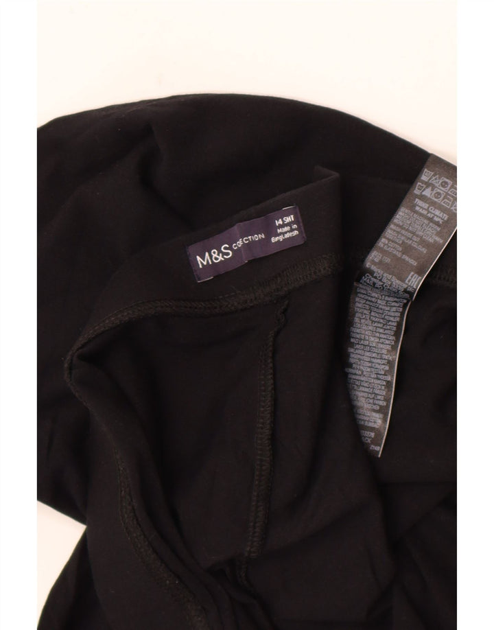 Женские леггинсы MARKS & SPENCER UK 14, большие черные, хлопковые