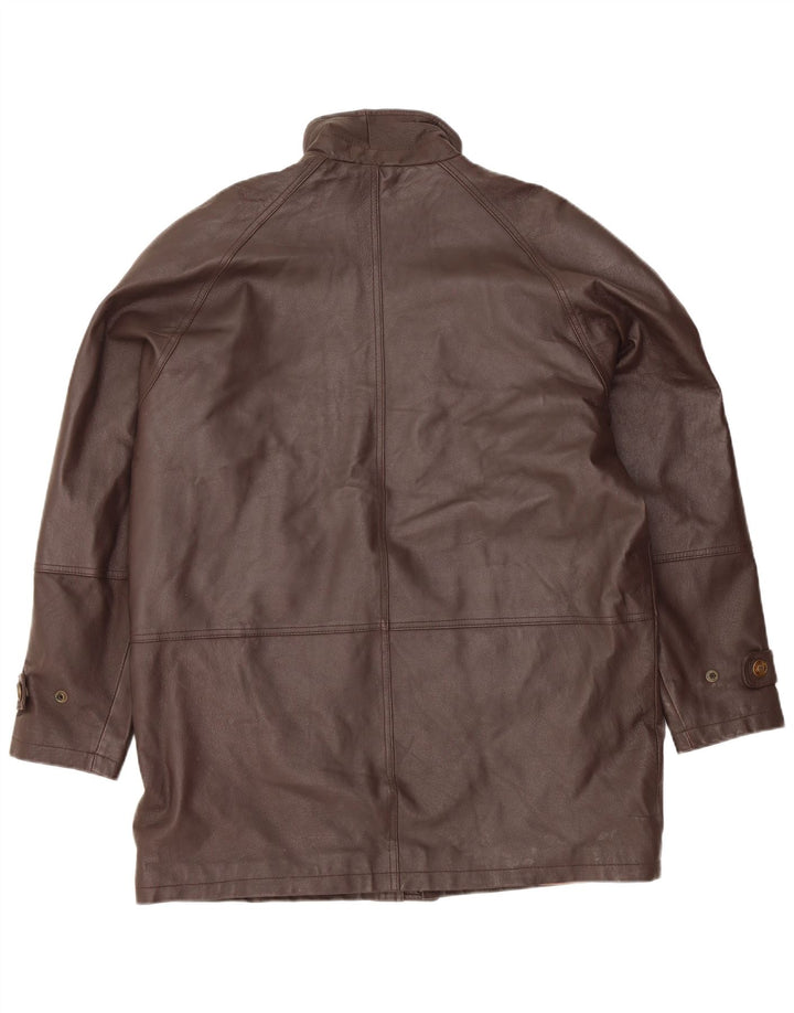 Винтажная мужская кожаная куртка UK 40, большая коричневая кожа