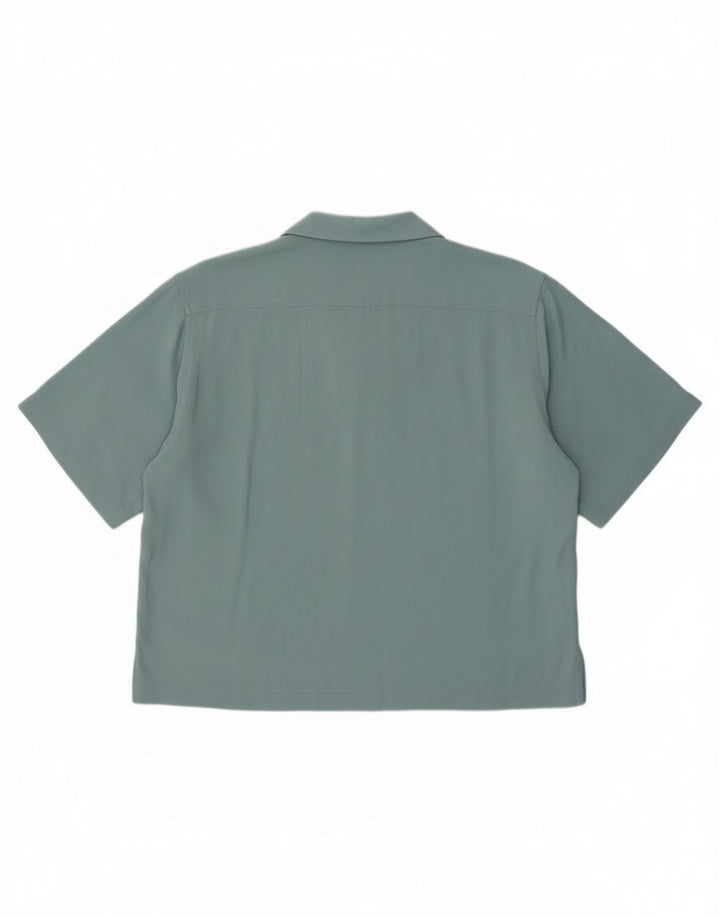 Женская рубашка с коротким рукавом Tommy Bahama UK 12, средний бирюзовый узор в елочку