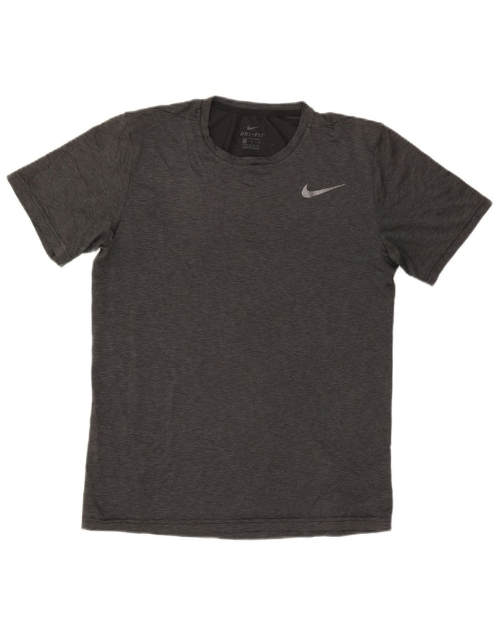Мужская футболка Nike Dri Fit из полиэстера среднего серого цвета с крапинками