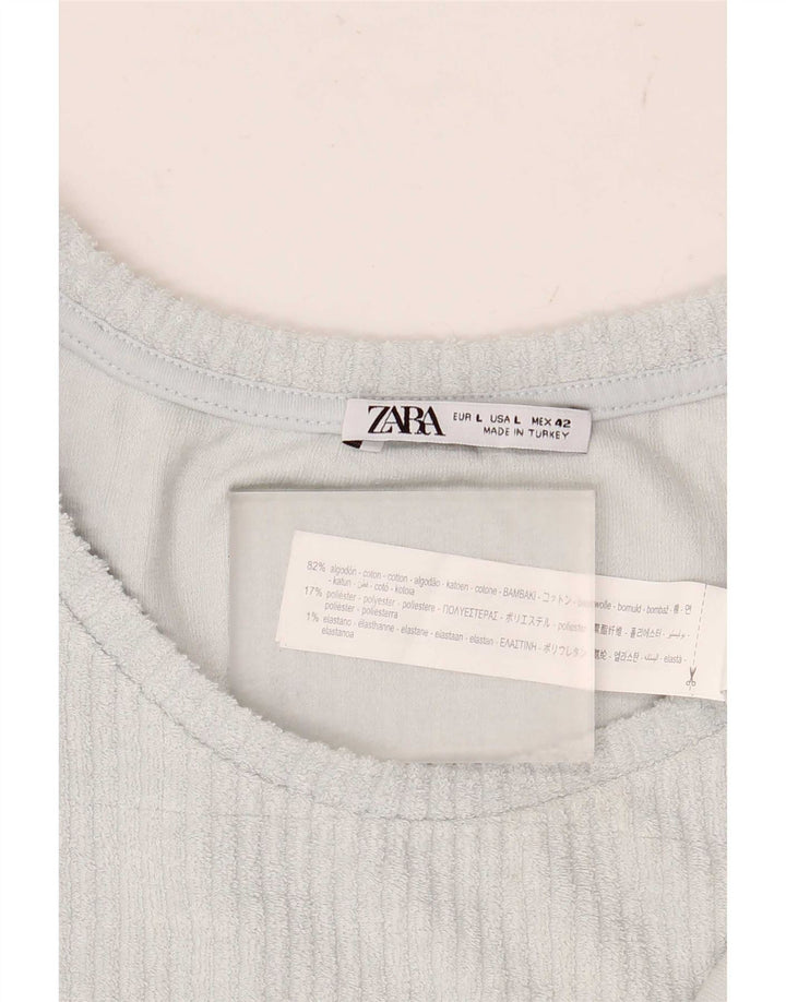 Женский жилет Zara UK 16, большой синий хлопок