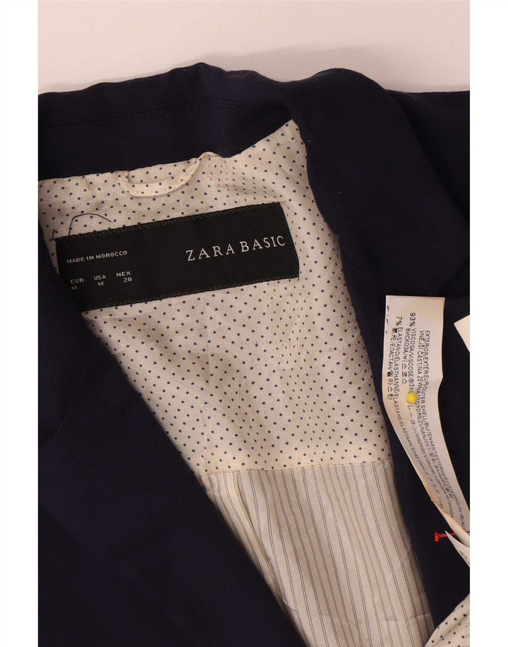 Женский пиджак Zara на 1 пуговице UK 12, средний темно-синий из вискозы