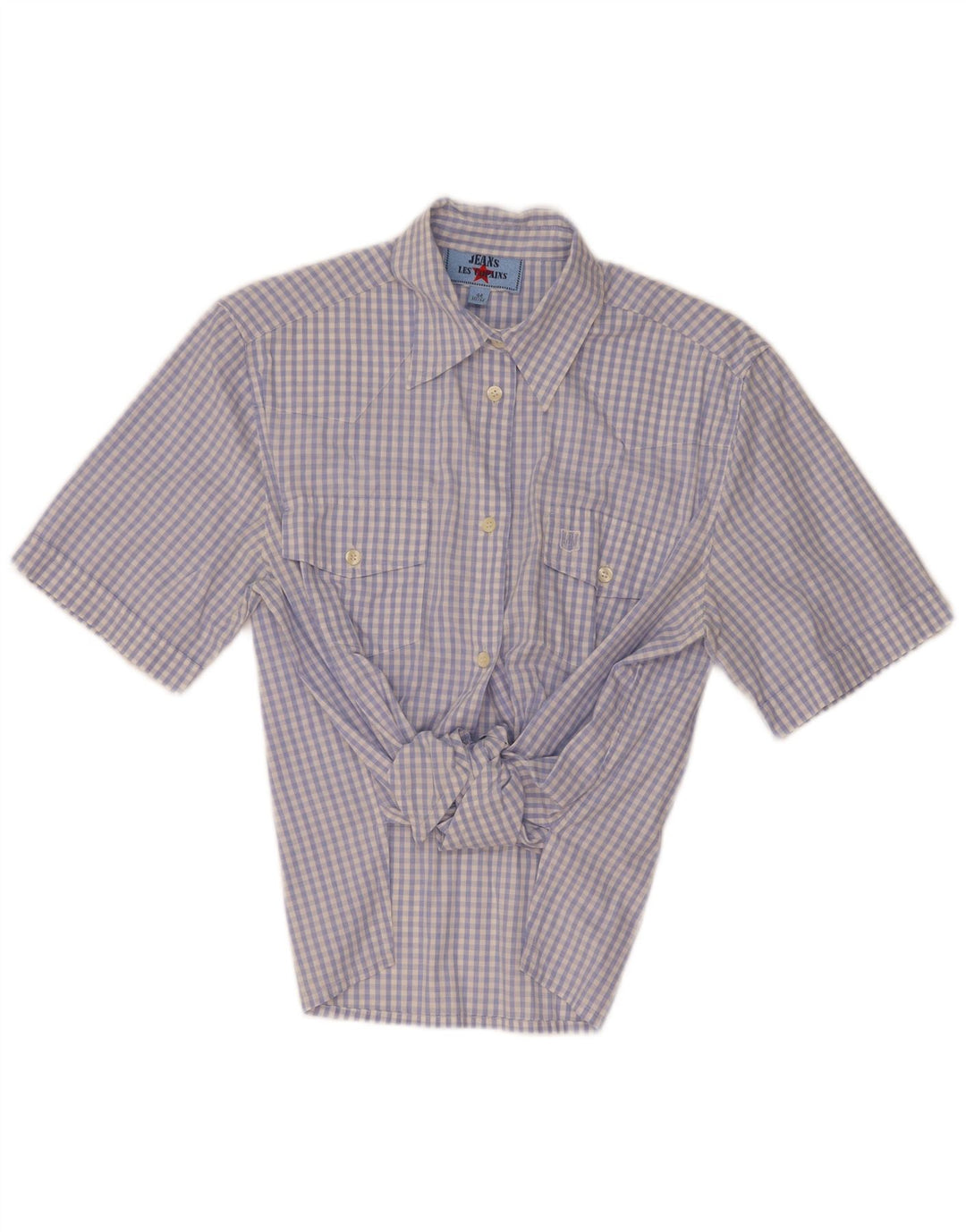Женская блузка-рубашка с коротким рукавом Les Copains IT 44 Medium Blue Gingham