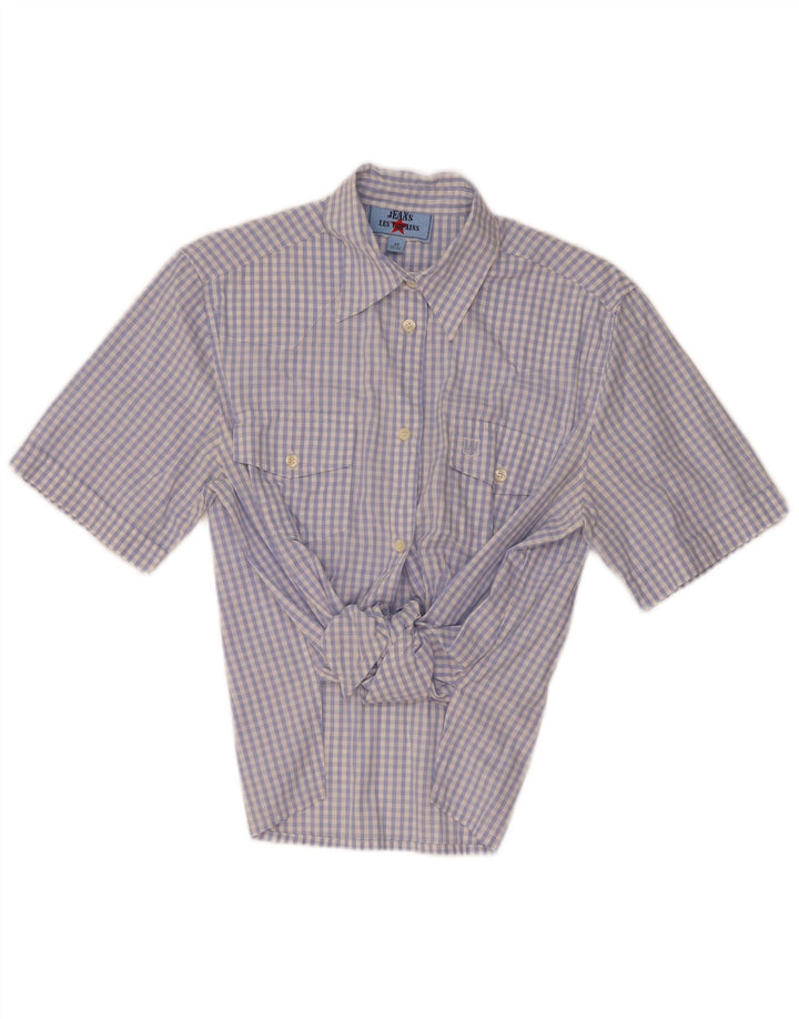 Женская блузка-рубашка с коротким рукавом Les Copains IT 44 Medium Blue Gingham