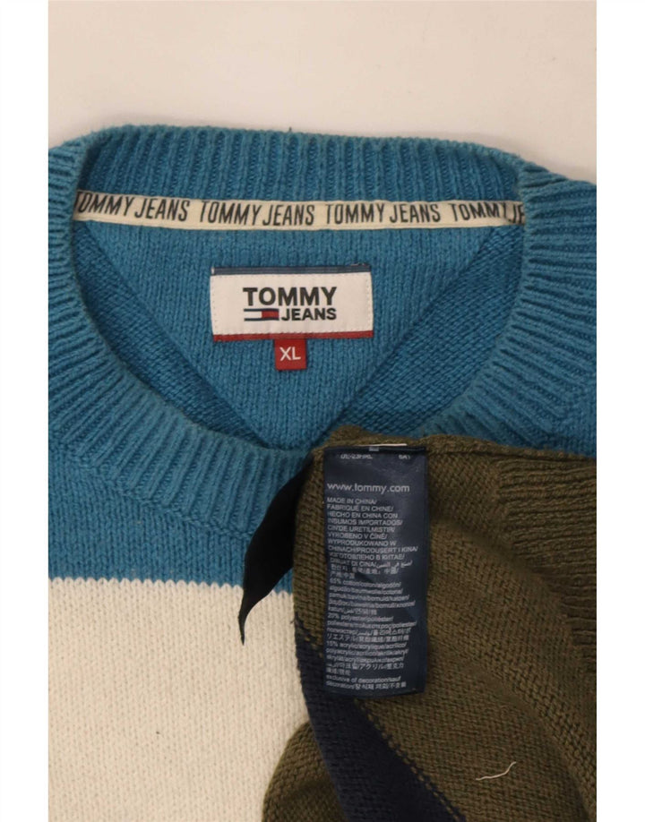 Мужской джемпер с круглым вырезом Tommy Hilfiger XL в разноцветную полоску