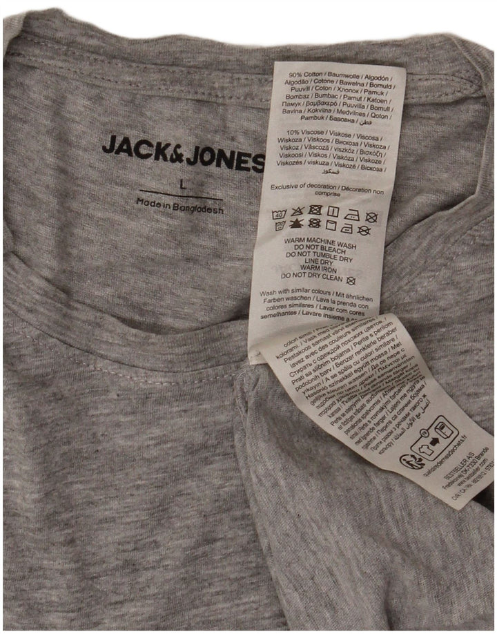 JACK & JONES Мужская футболка из вискозы большого размера, серая