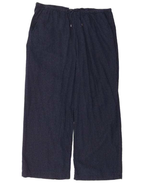 Женские широкие брюки чинос Marks & Spencer UK 22 3XL W44 L30 Темно-синие