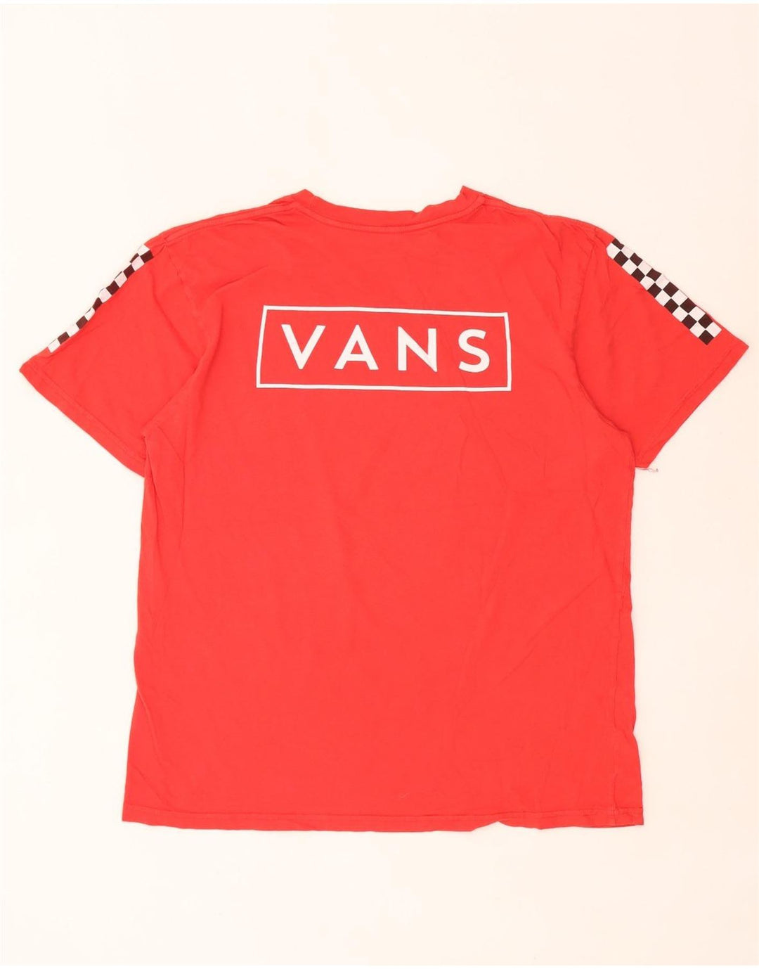 Мужская футболка классического кроя с рисунком Vans, большой красный хлопковый топ