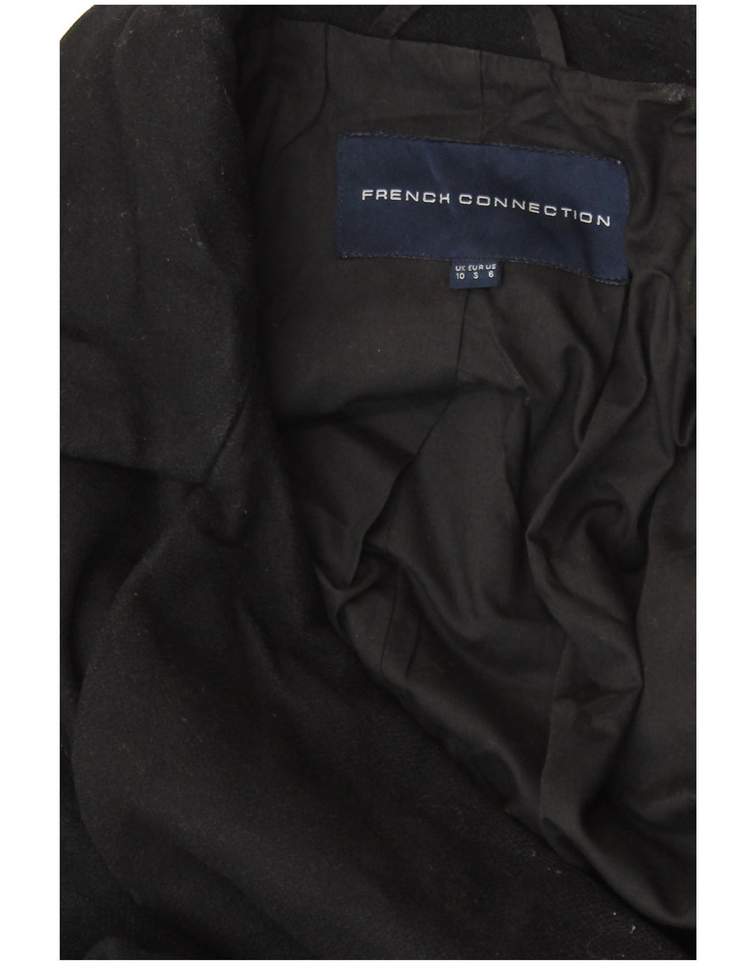 FRENCH CONNECTION Женское открытое пальто большого размера UK 10, маленькое черное