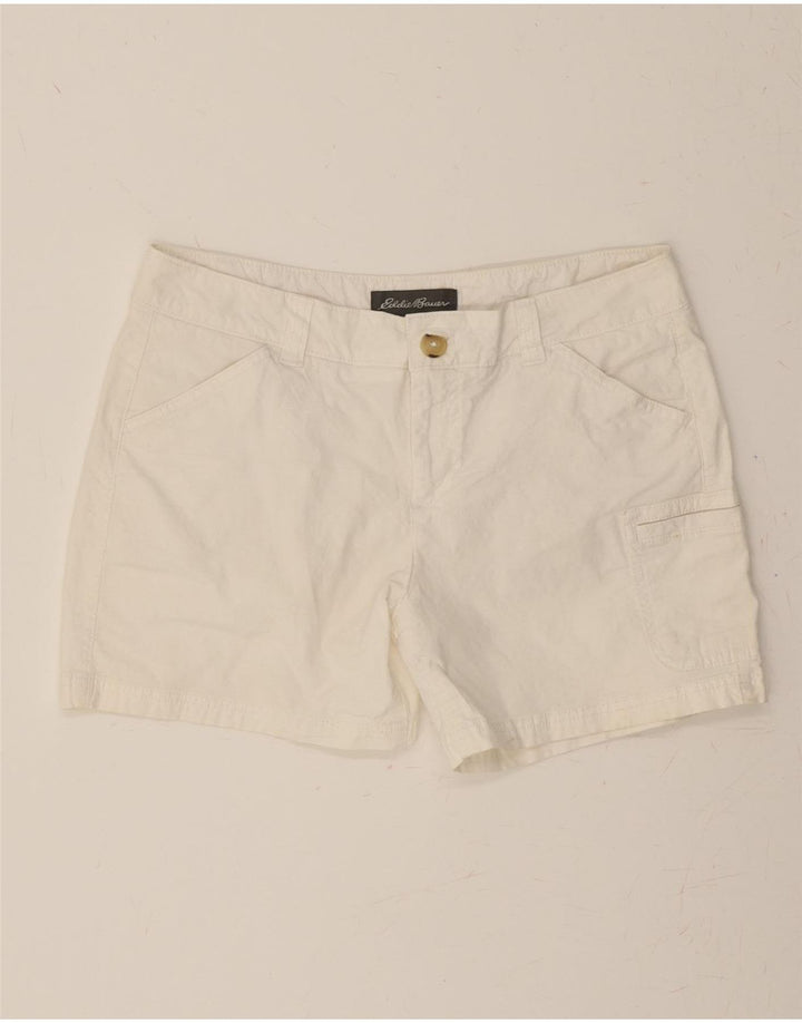 EDDIE BAUER Womens Cargo Shorts US 10 Large W33  White Cotton Vintage Eddie Bauer and Second-Hand Eddie Bauer from Messina Hembry 