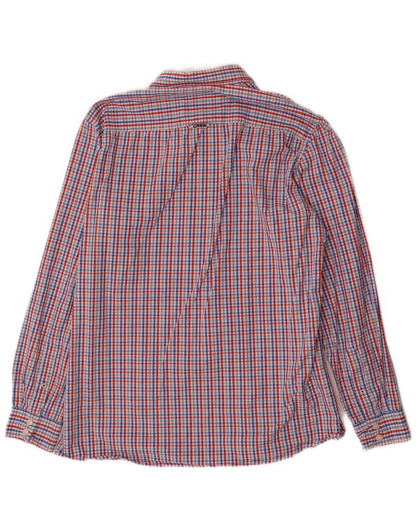 Crew Clothing Мужская приталенная рубашка 3XL из хлопка в синюю клетку