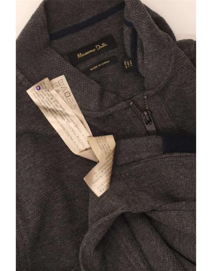 Мужской кардиган Massimo Dutti, маленький серый хлопковый свитер