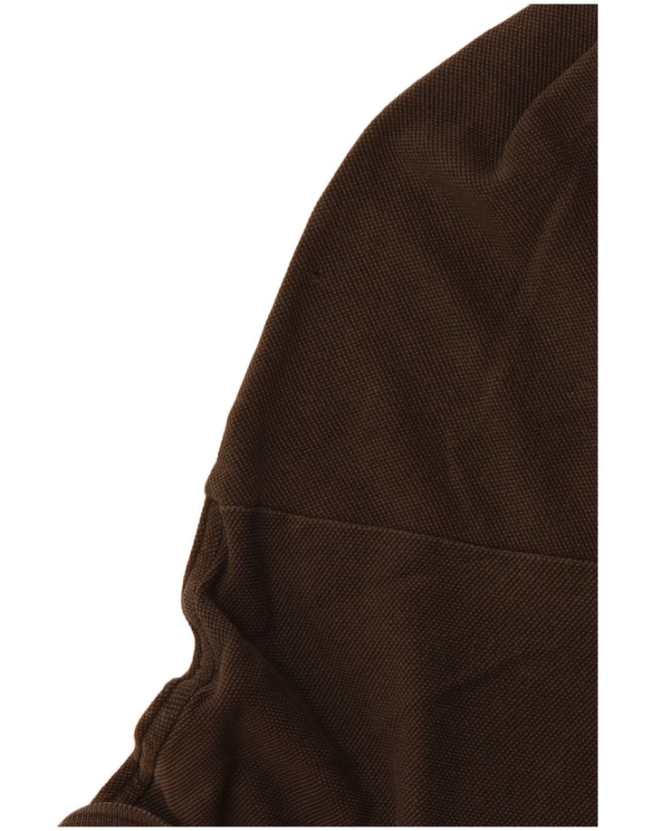 Мужская рубашка-поло с длинным рукавом LACOSTE, размер 5, большая, коричневая, хлопок