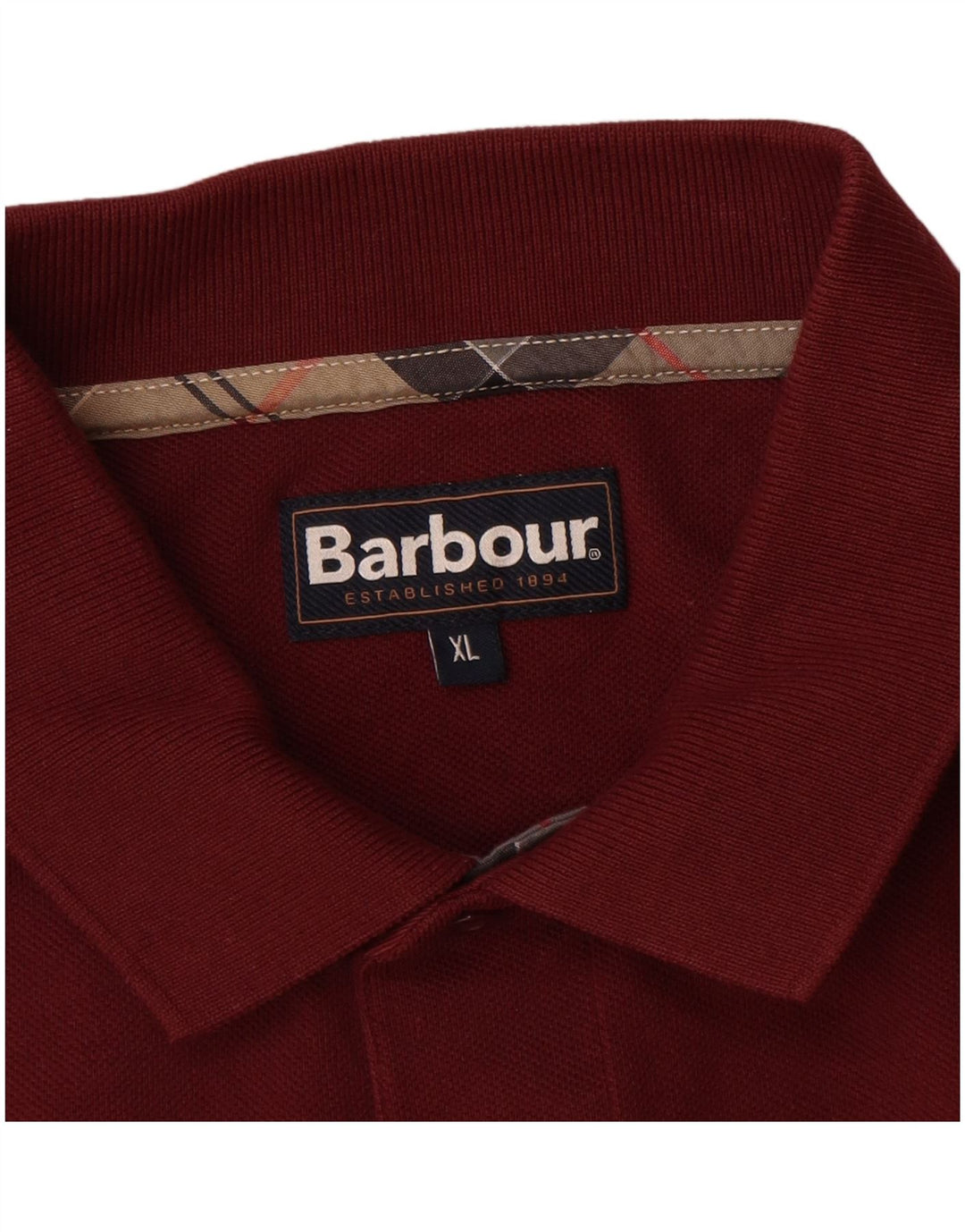 Мужская рубашка поло BARBOUR с длинным рукавом XL, бордовый хлопок