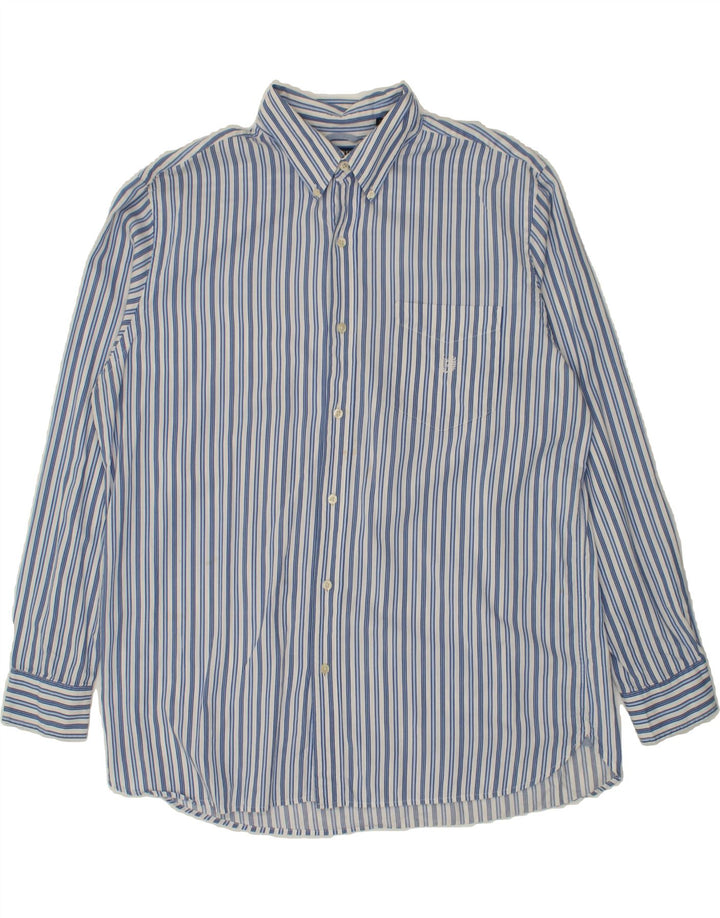 CHAPS Mens Shirt XL Blue Striped Cotton Vintage Chaps and Second-Hand Chaps from Messina Hembry 