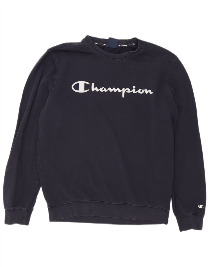Мужской свитшот CHAMPION с графическим рисунком, средний темно-синий хлопковый джемпер