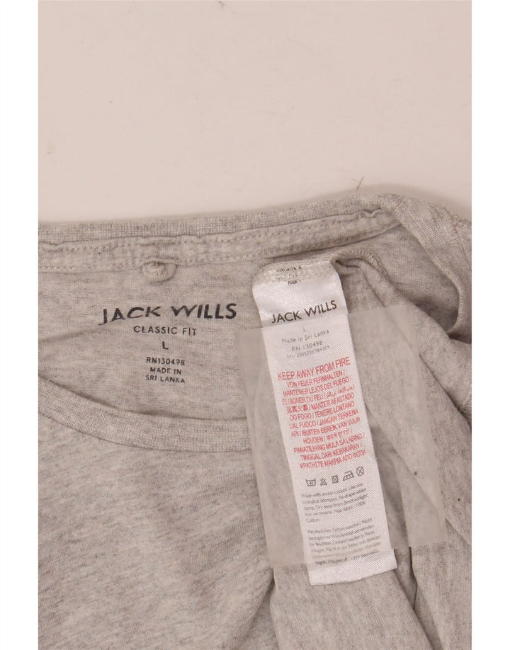 Мужская футболка классического кроя Jack Wills, большой серый хлопок