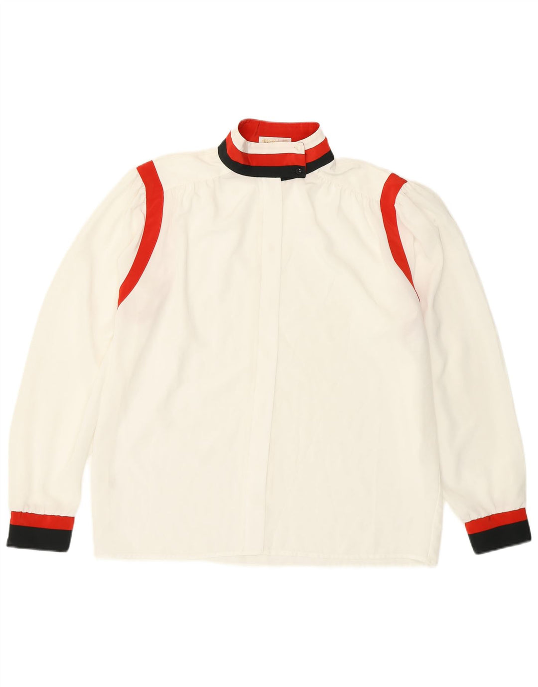 Женская блузка-рубашка Mona UK 14, большой белый полиэстер с цветными блоками