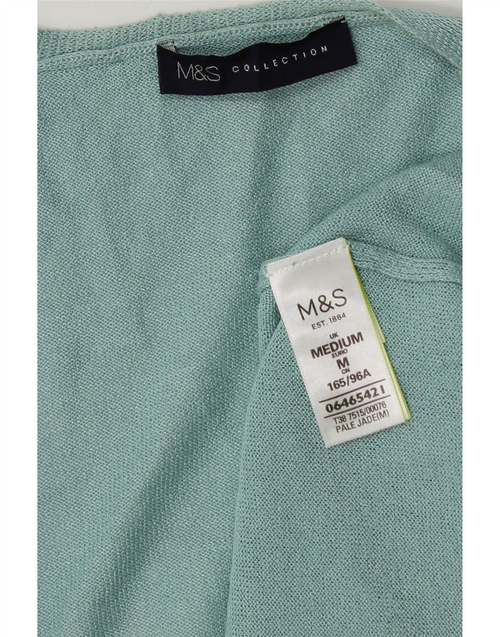 Женский удлиненный кардиган Marks & Spencer UK 12, средний бирюзовый