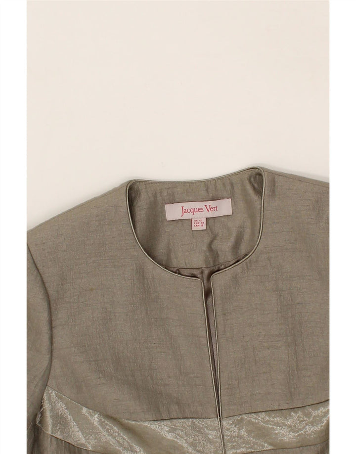 JACQUES VERT Womens Blazer Jacket UK 12 Medium Grey Polyester Vintage Jacques Vert and Second-Hand Jacques Vert from Messina Hembry 