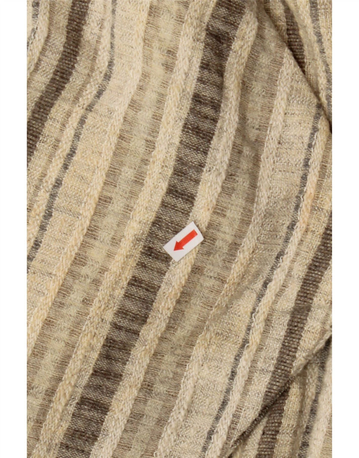 COBRA Womens 3 Button Blazer Jacket UK 20 2XL Beige Striped Viscose Vintage Cobra and Second-Hand Cobra from Messina Hembry 