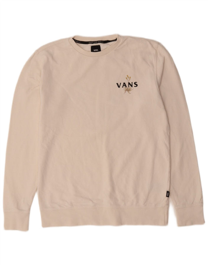 Мужской свитшот с рисунком Vans, маленький белый хлопковый джемпер