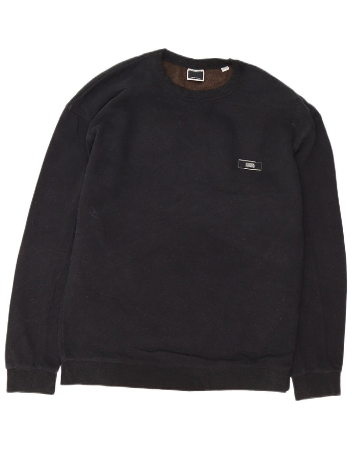 JACK & JONES Мужской свитер с рисунком Core, большой черный хлопковый джемпер