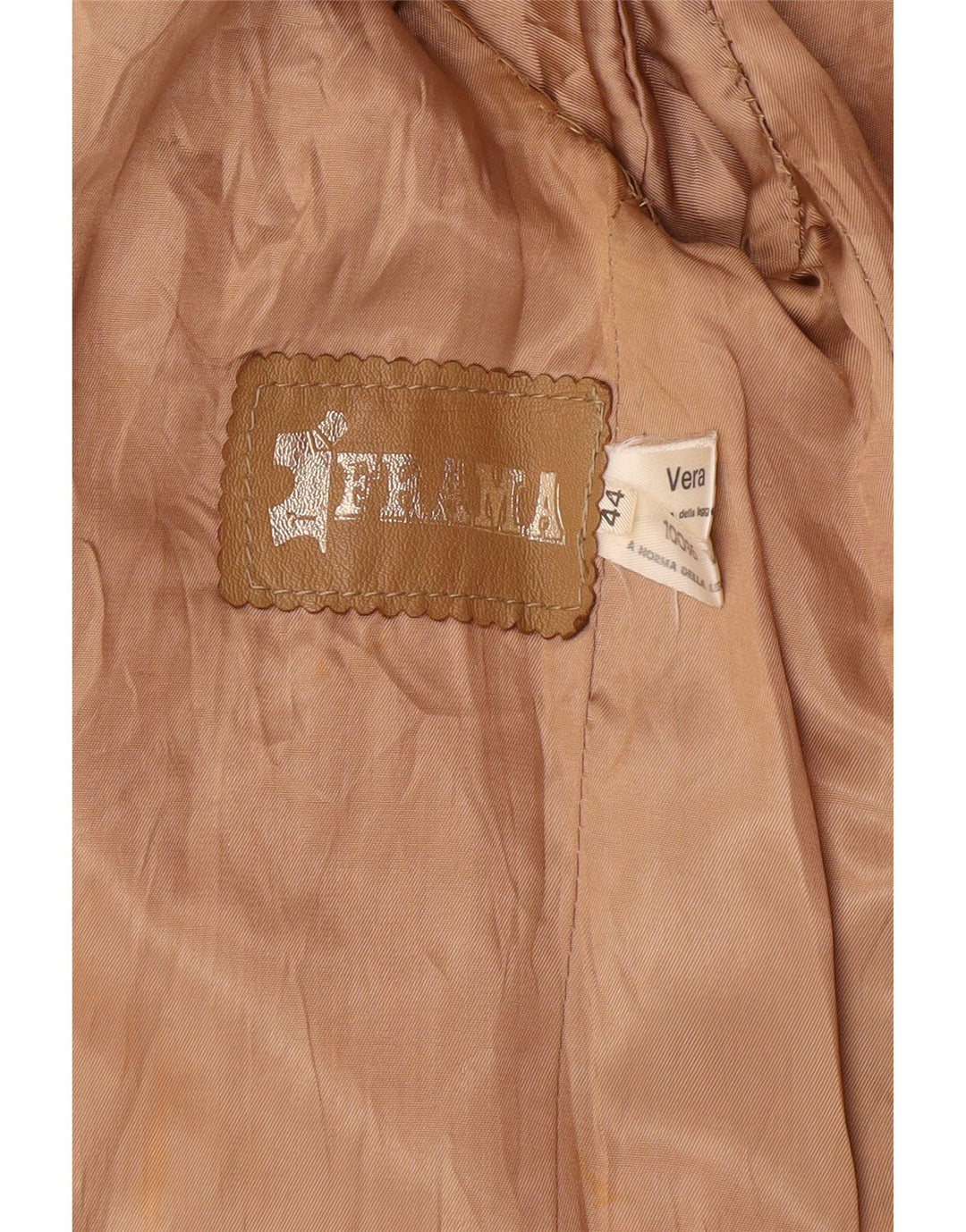 Винтажный женский пиджак на 2 пуговицах IT 44 Средний Бежевый Кожаный Классический Классический