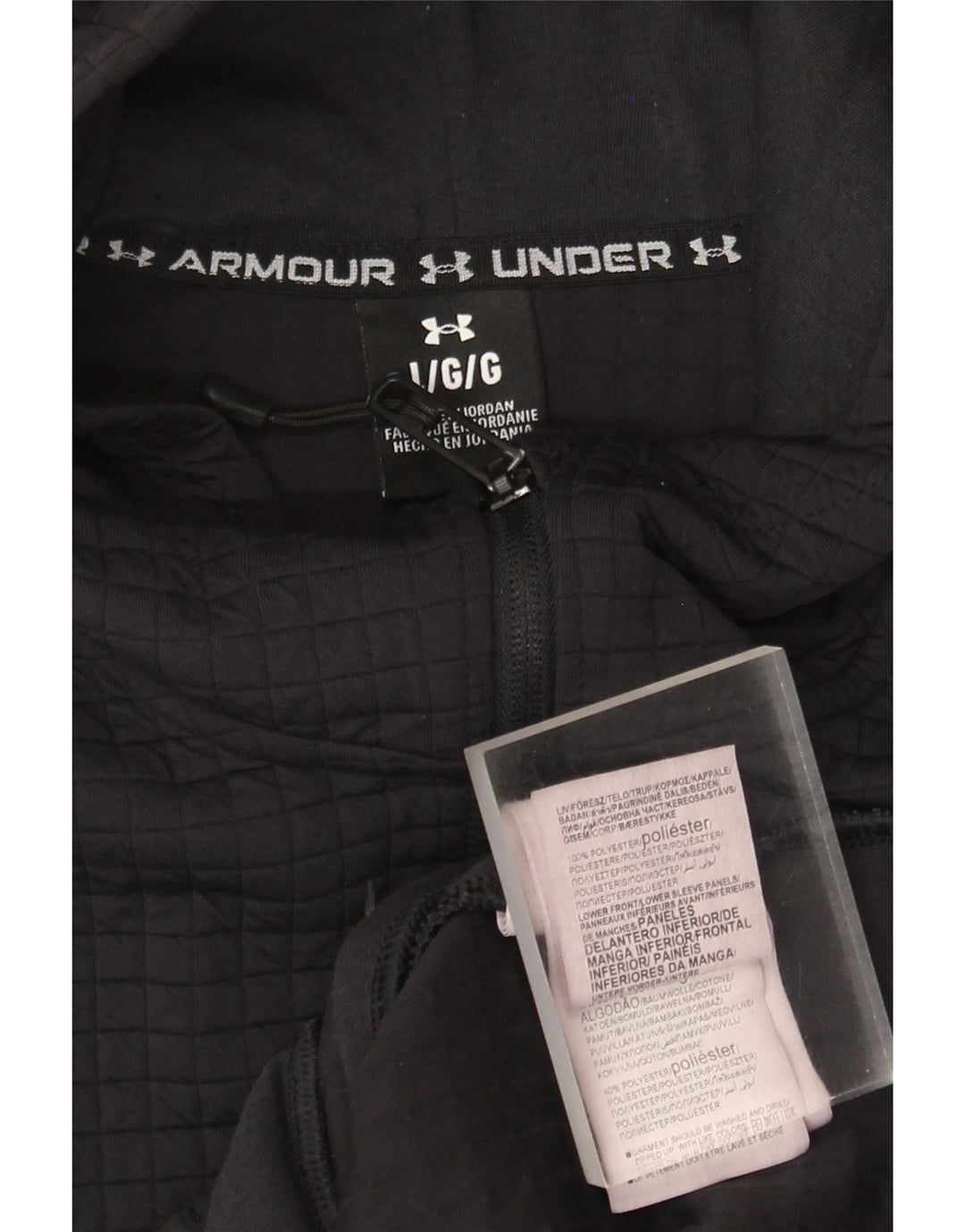 Мужской свитер с капюшоном на молнии Under Armour, большой черный полиэстер