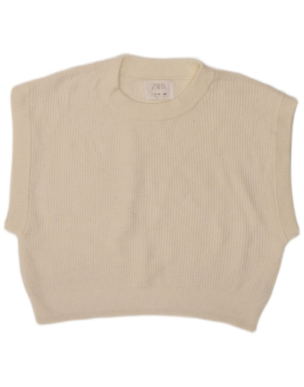 Майка-майка Zara для девочек 11-12 лет, белая вискоза
